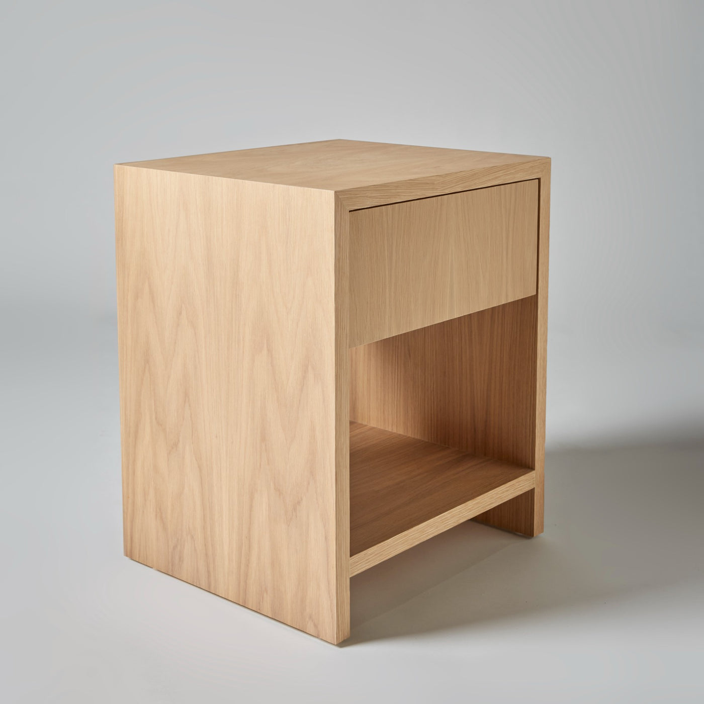 Bedside Table with Drawer in American Oak Timber