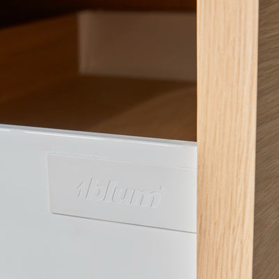 Bedside Table with Drawer in American Oak Timber
