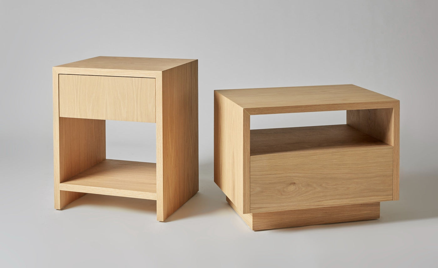 Bedside Table with Drawer in American Oak Timber