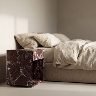 Marble Bedside Table - Rosso Levanto