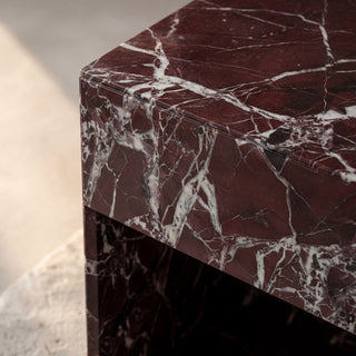 Marble Bedside Table - Rosso Levanto