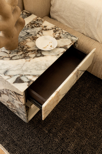 Marble Bedside Table - Galactic Blue