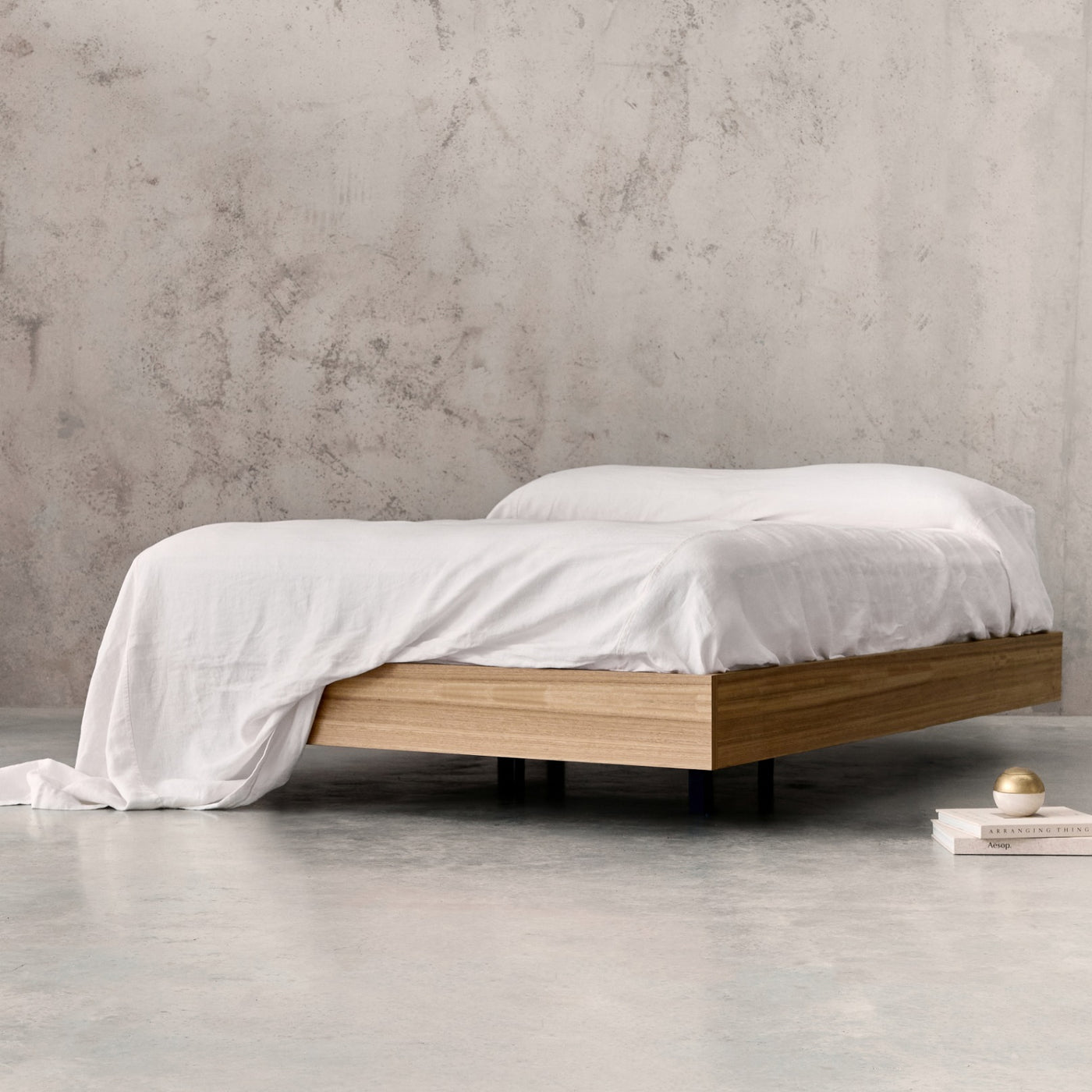 Timber Floating Bed Base in Blackbutt