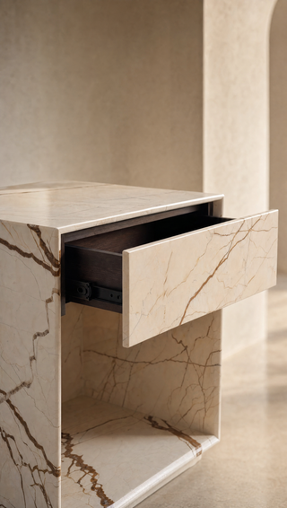 Marble Bedside Table - Amara