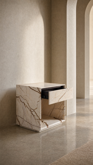 Marble Bedside Table - Amara