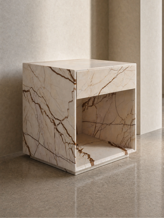 Marble Bedside Table - Amara