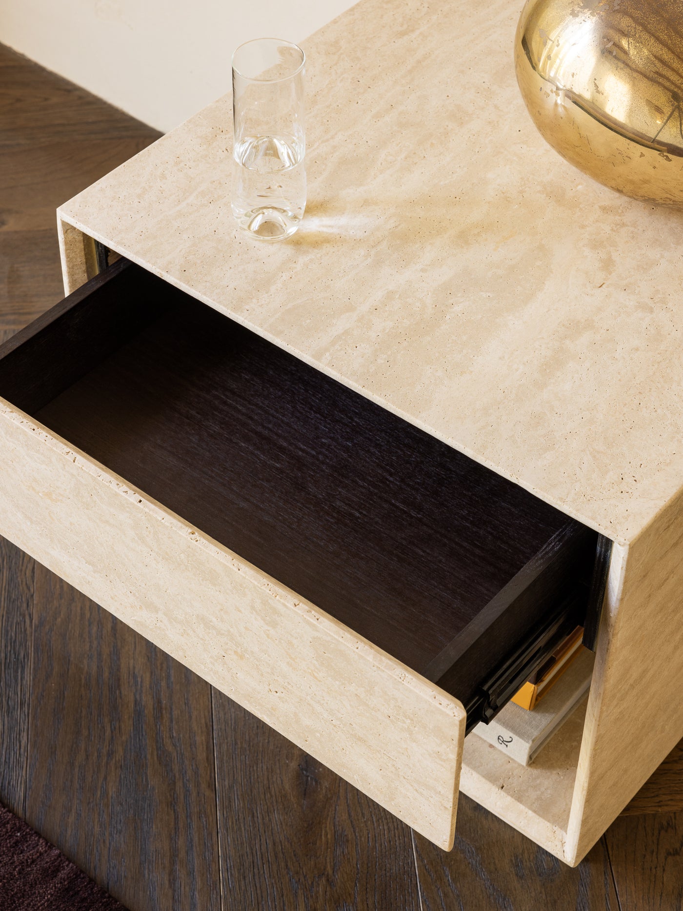 Travertine Bedside Table