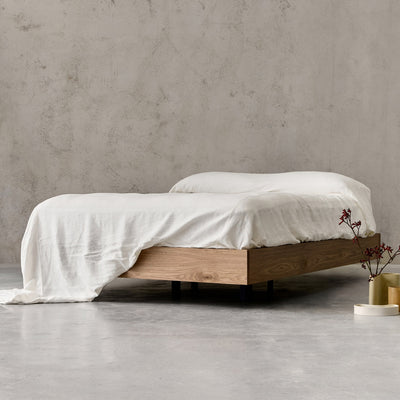 Timber Floating Bed Base in Walnut
