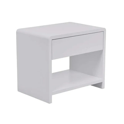 Bedside Table with Drawer | White Ash