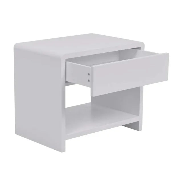 Bedside Table with Drawer | White Ash