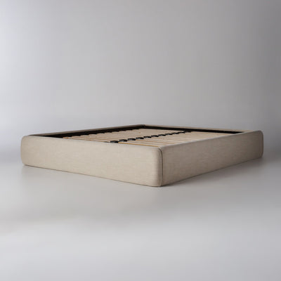 Upholstered Box Base in Natural Linen by Create Estate