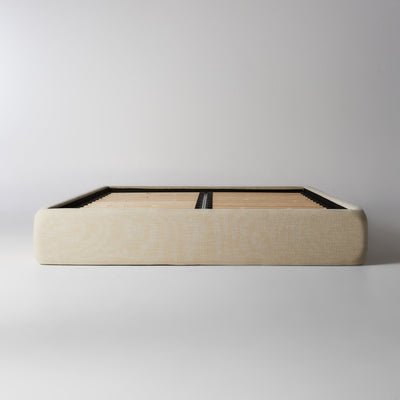 Upholstered Box Base in Natural Linen by Create Estate