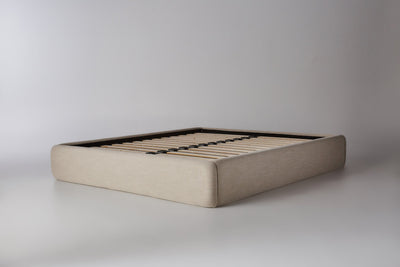 Upholstered Box Base in Natural Linen by Create Estate