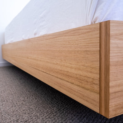 Floating Bed Frame in Blackbutt Timber, made in Australia by Create Estate